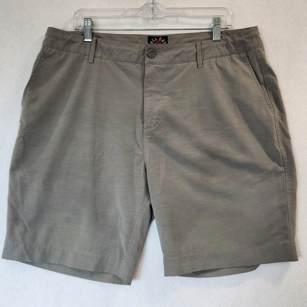 Faherty All Day Shorts Mens 36 x 8.5 Grey Hybrid Boardshorts Stretch‎ Quick Dry